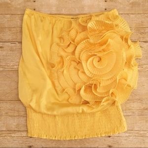 Yellow Gold Va Va Voom Strapless rosette top